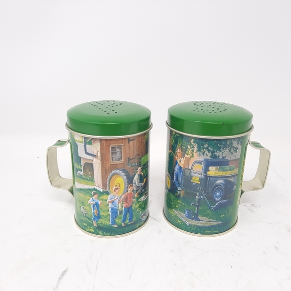 JOHN DEERE METAL SALT AND PEPPER SHAKERS - Picture 2 of 7